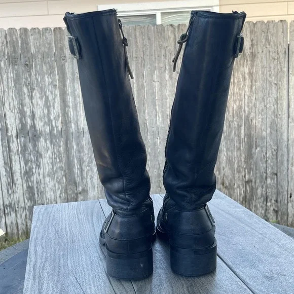 Timberland Boots Women 7.5M Black Leather Waterproof Knee High Riding SOLD OUT - Picture 6 of 16